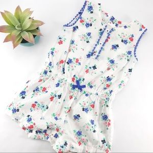 Carter’s Floral Pom Pom Trim Sleeveless Romper